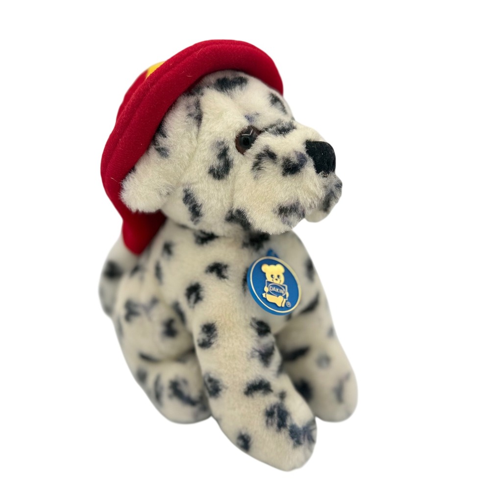 Vtg Dakin 1985 Plush Fire House Department Dalmation Dog Fritz Original Blue Tag